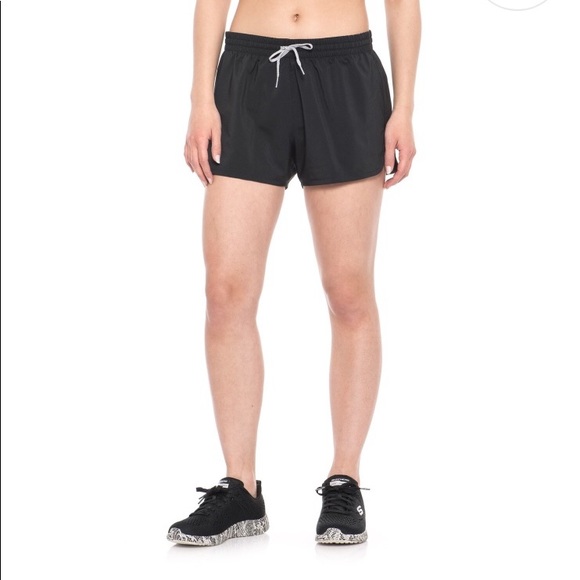 adidas Pants - Adidas  Black Woven Slit Shorts Built-in Briefs